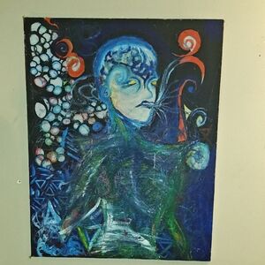 Abstract Blue and Green Art Canvas